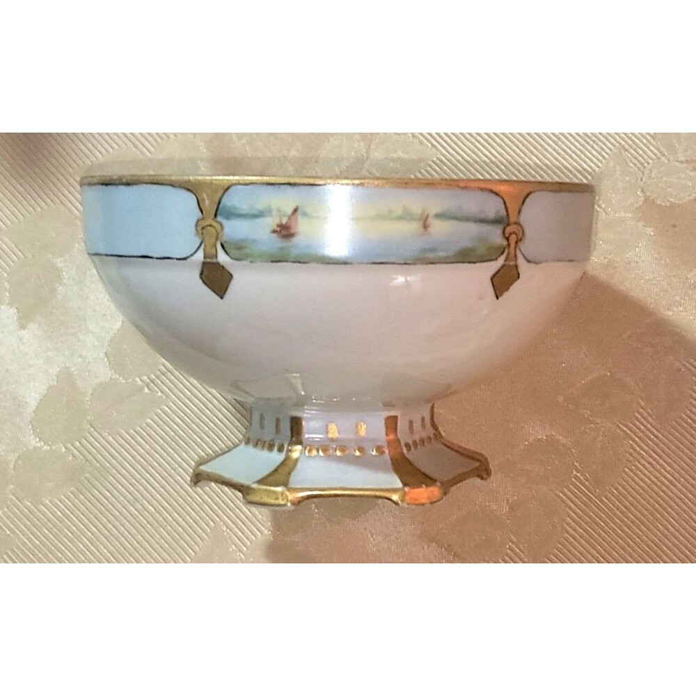 Antique Moritz Zdekauer MZ Altrohlau, Austria Fine Porcelain Pedestal Bowl artsy